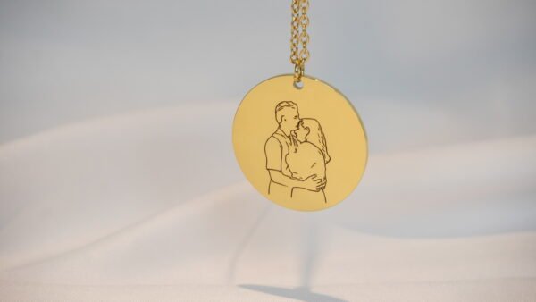 Customize photos for outline Round Necklace - Image 3