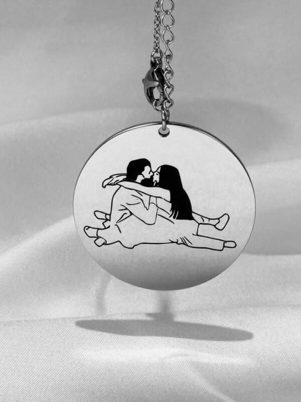 Customize photos for outline Round Necklace - Image 3